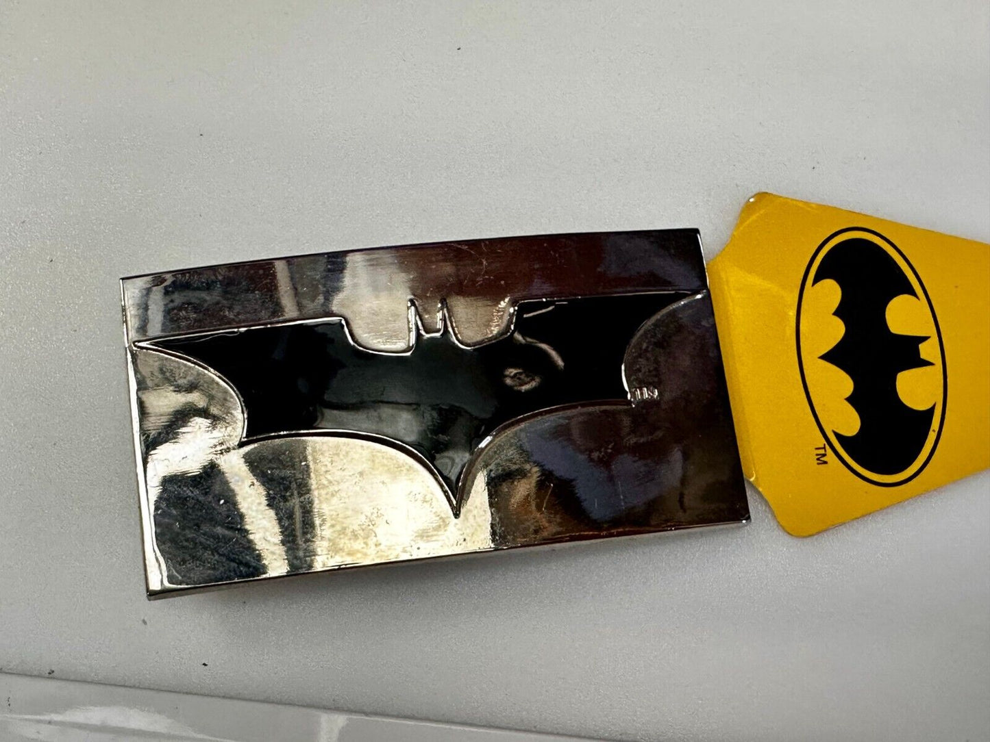 Batman Logo Black & Silver Licensed DC Comics Warner Bros NOS Belt Buckle