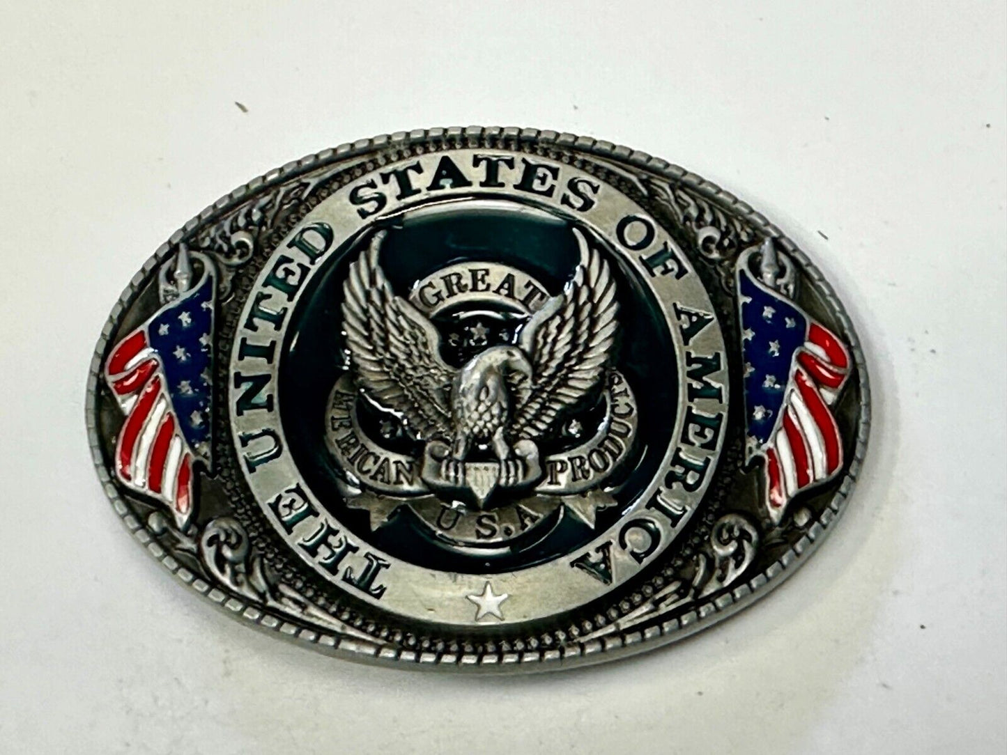 The United States of America Patriots Eagle US Flag Emblem Belt Buckle