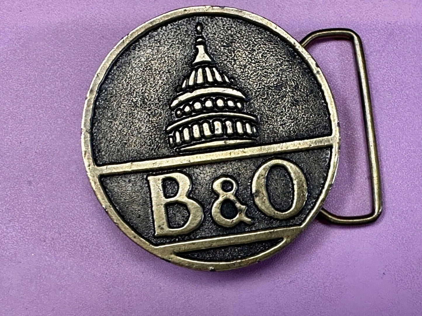 B & O Baltimore and Ohio Railroad Vintage 1974 Belt Buckle by Lewis Buckle Co.