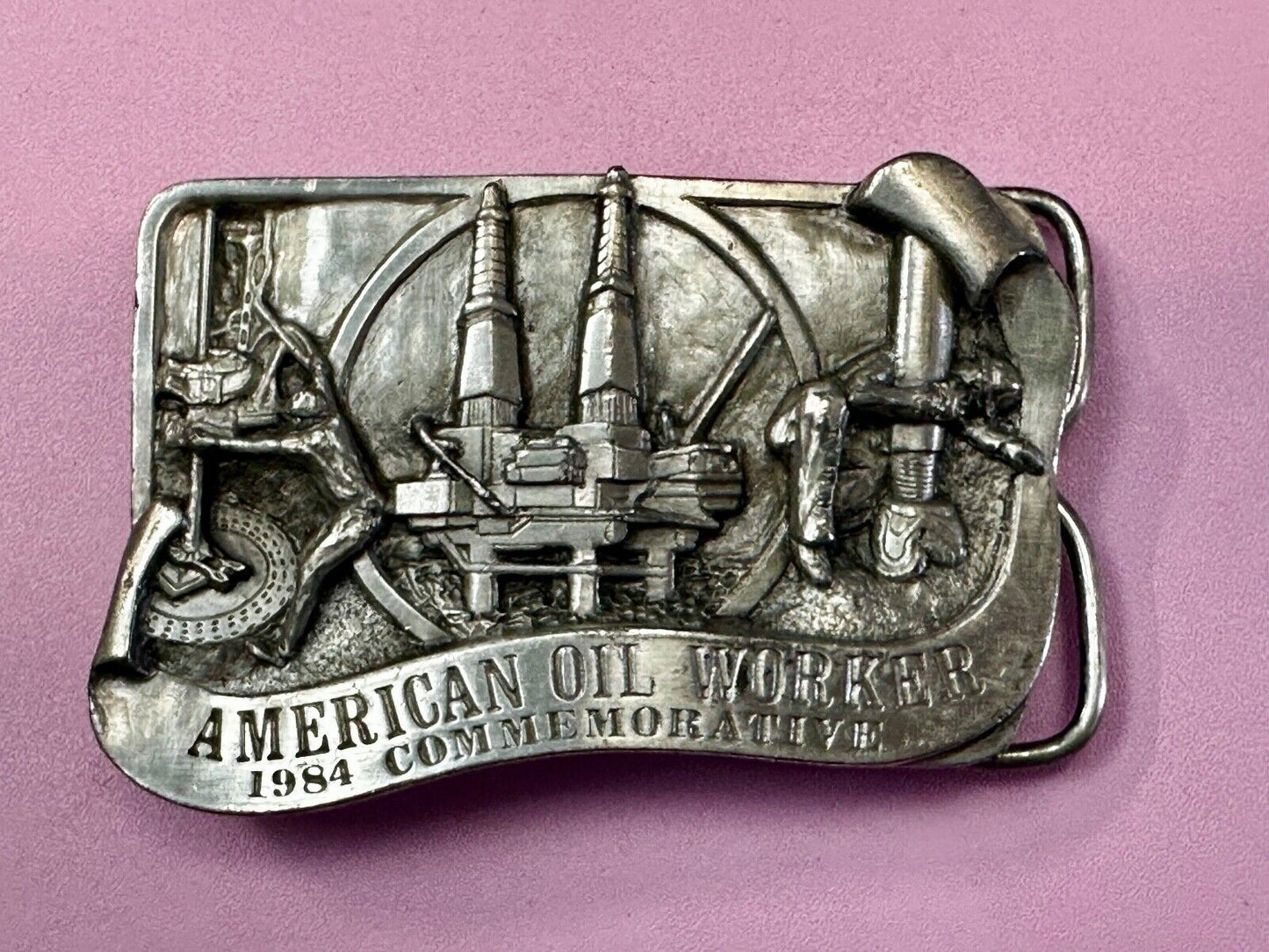 American Oil Worker 1984 Commemorative Arroyo Grande Belt Buckle
