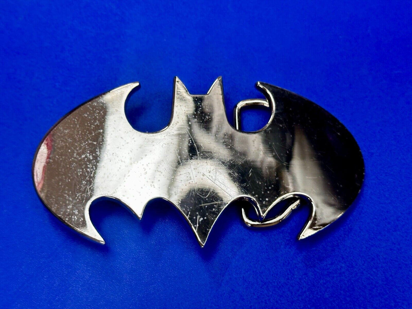 Batman Bat Wing Classic Logo Cutout Silver Color Reflective Cpga Belt Buckle