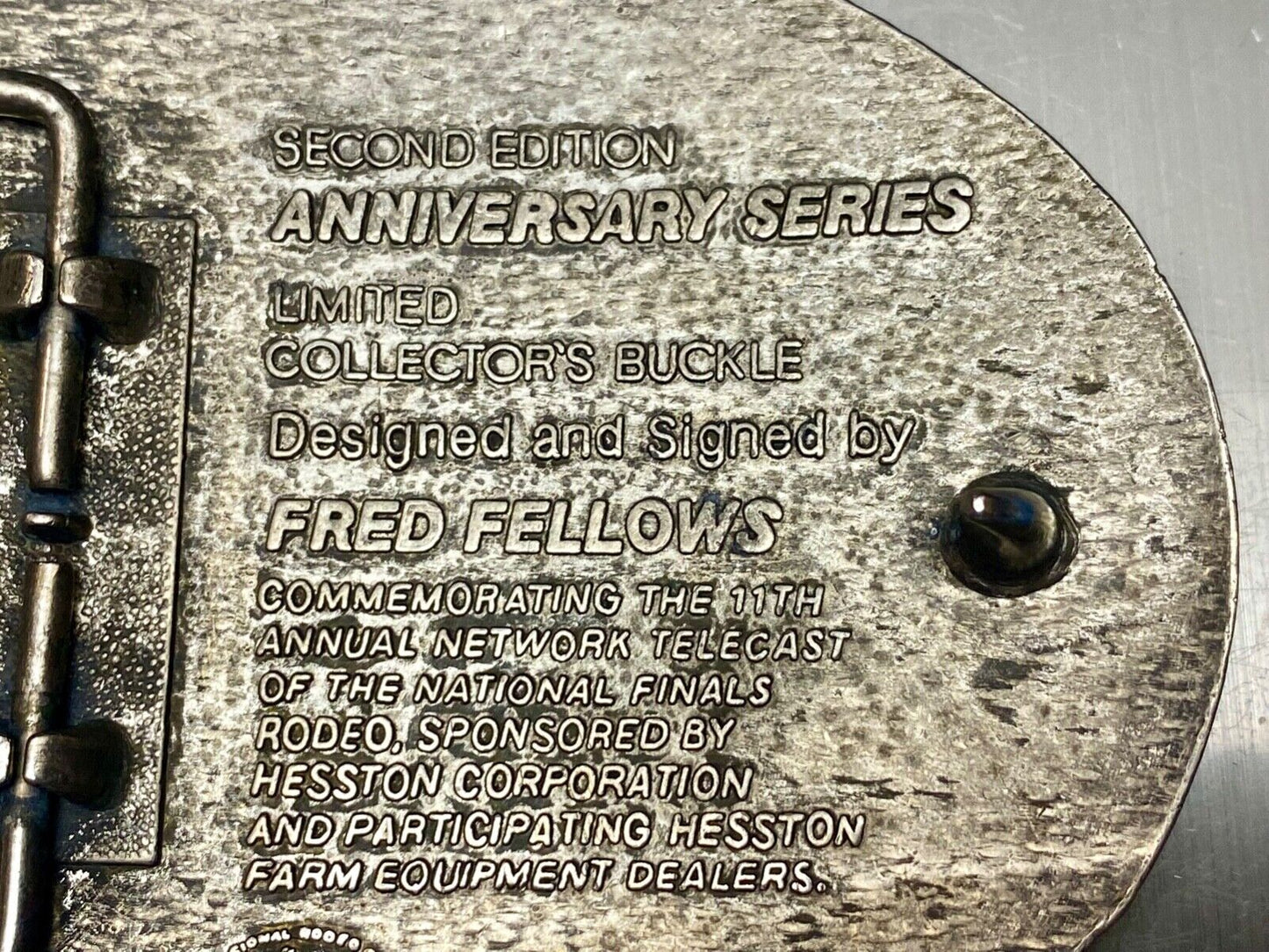 1984 NFR National Finals rodeo HESSTON Adult Size 2nd eddn Collector Belt Buckle
