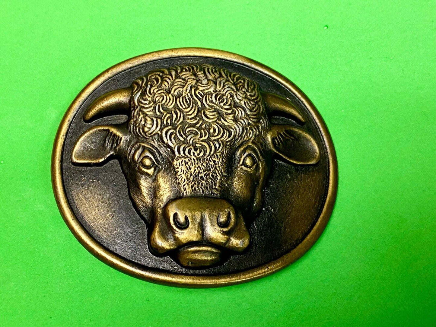 Big Beautiful Cow Head Western Collectable Belt Buckle From Myers-Suzio Signed W