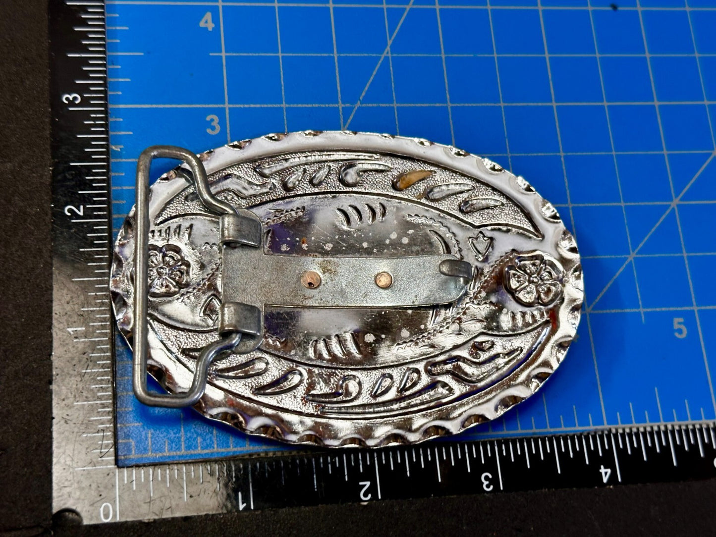 Bald Eagle Flying Hunting Diving American Two Tone Ornate Western Belt Buckle