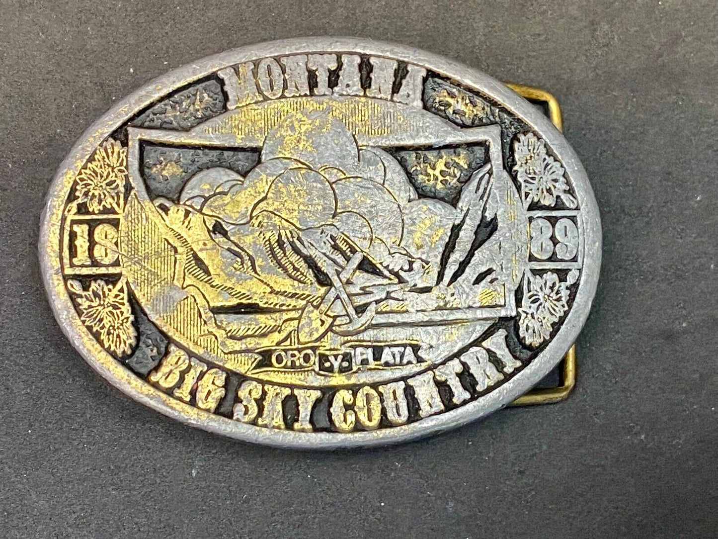 Vintage 1989 Montana - Big Sky Country Belt Buckle By Cdc Metalworks
