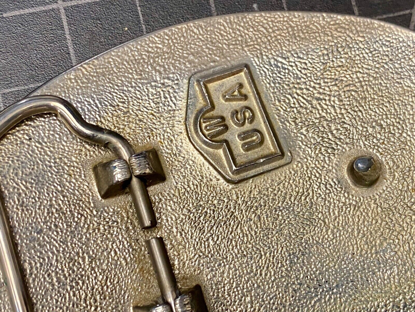 The Great State Of Texas Star & Olive Branch Western Oval Belt Buckle Stamped W