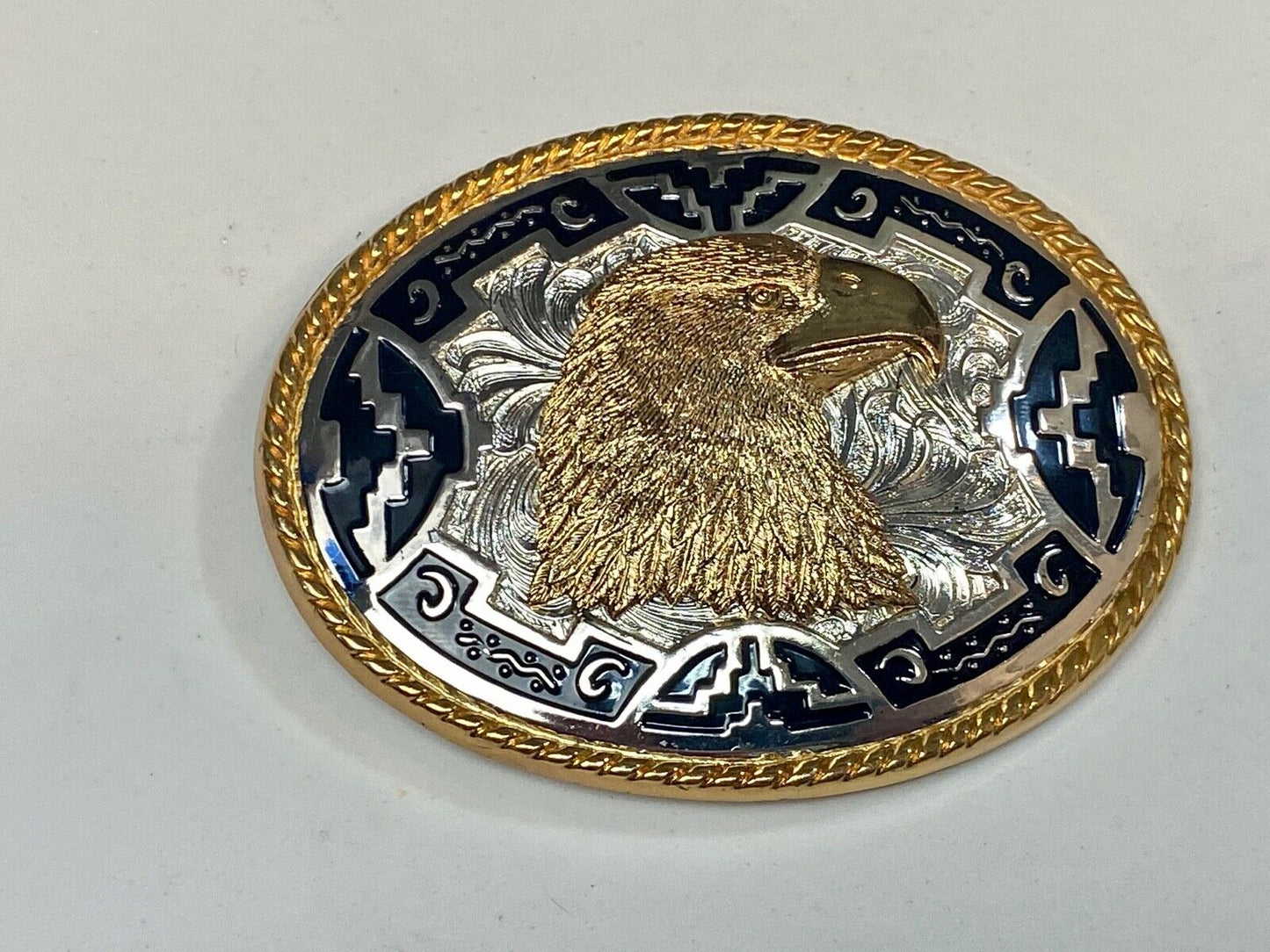 Beautiful American Bald Eagle Bird Southwest Style Vintage Belt Buckle by Ivan