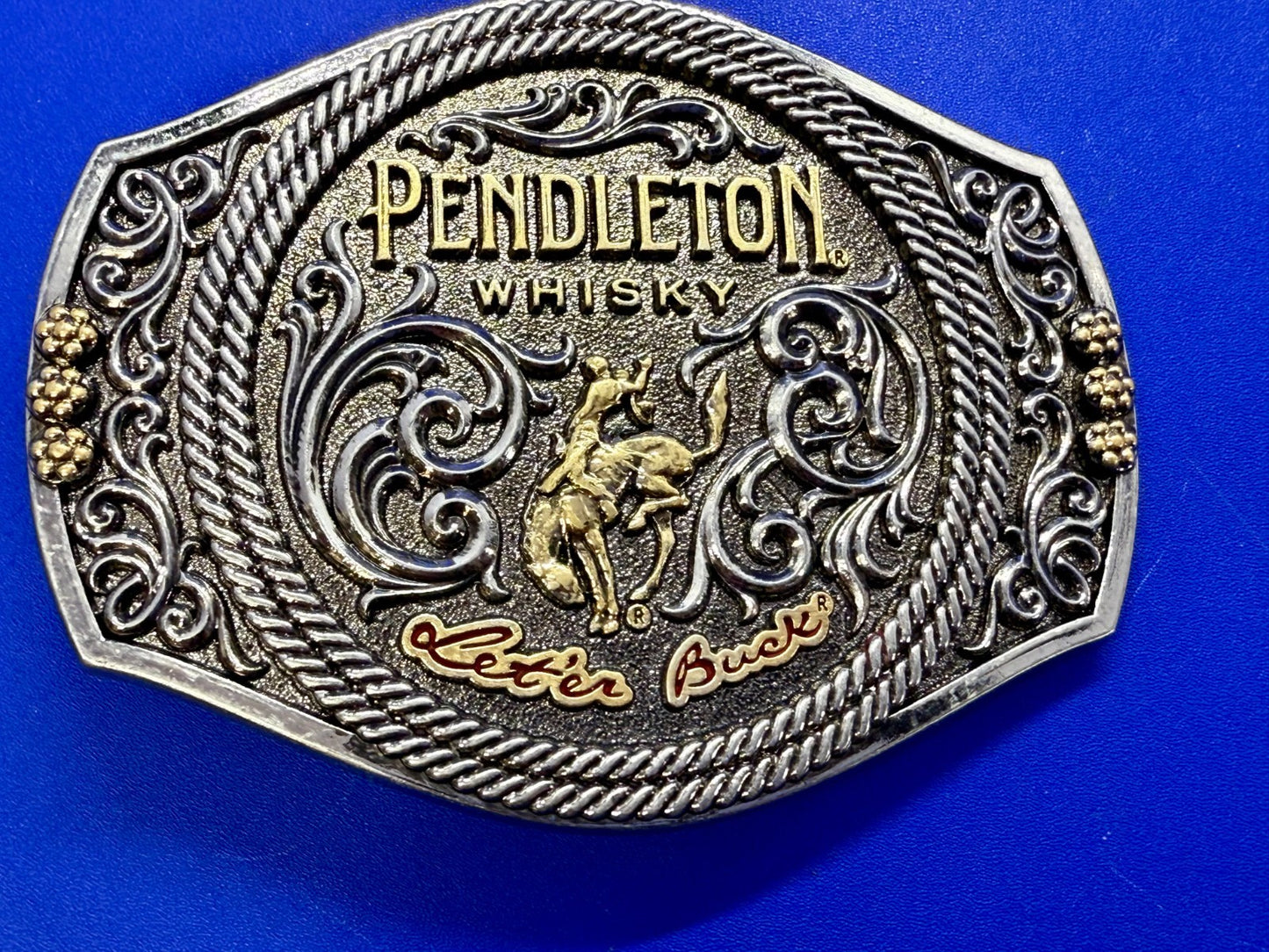 2021 Pendleton Whiskey Let'er Buck Rodeo Cowboy Montana Silversmiths Belt Buckle