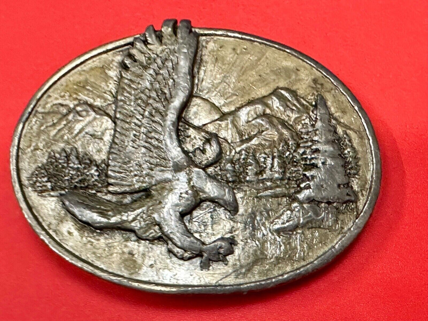 Attacking Eagle Vintage 1982 O-10 pewter siskiyou belt buckle