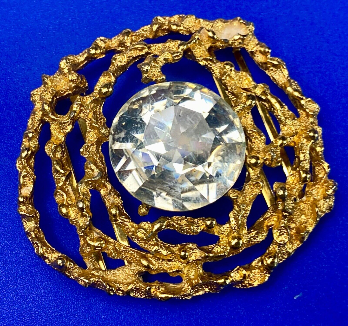 Beautiful retro gold tone see through abstract -Faux stone, belt slide or buckle