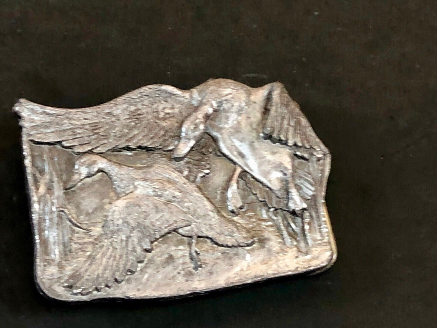 Vintage 1977 Bergamot Flying Ducks Hunting Waterfowl Belt Buckle Z-144 RARE!
