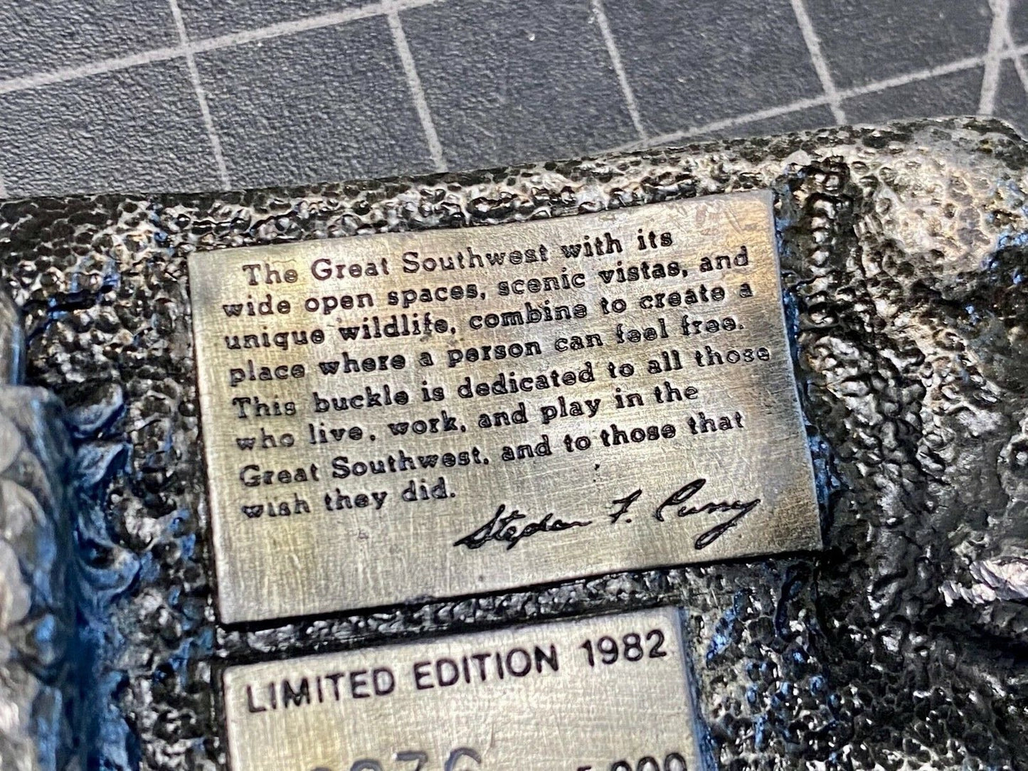 The Great Southwest 1982 Limited Ed. Commemorative Vintage Belt Buckle