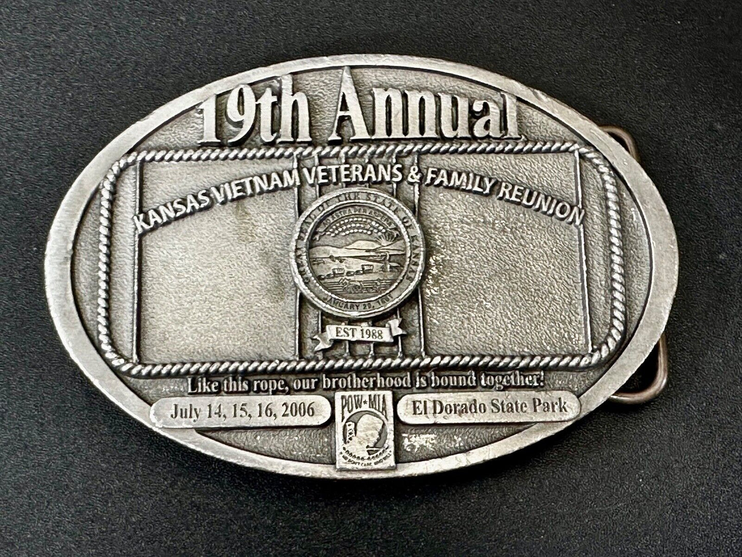 The Kansas Vietnam Veterans Family Reunion 19th Annual Commemorative Belt Buckle