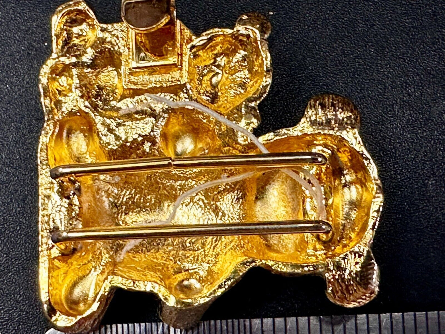 Bear Family Two Piece Interlocking Gold Tone Vintage Belt Buckle by Dotty Smith