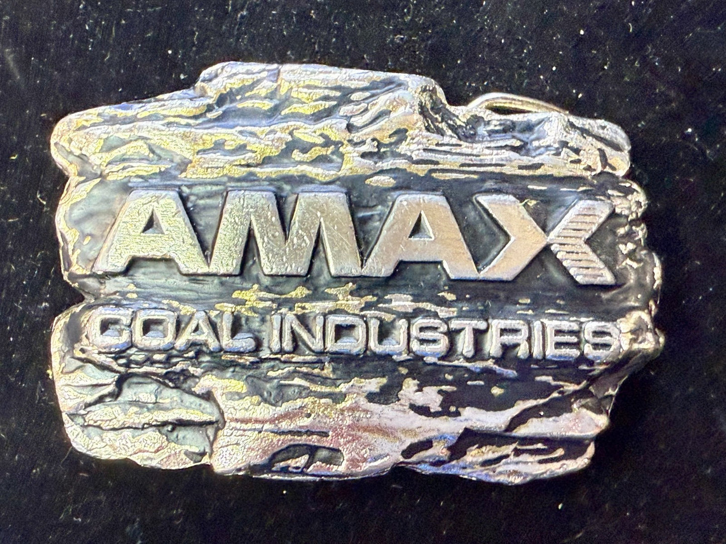 AMAX Coal Industries Mining Company Commemorative Vintage 70's Belt Buckle