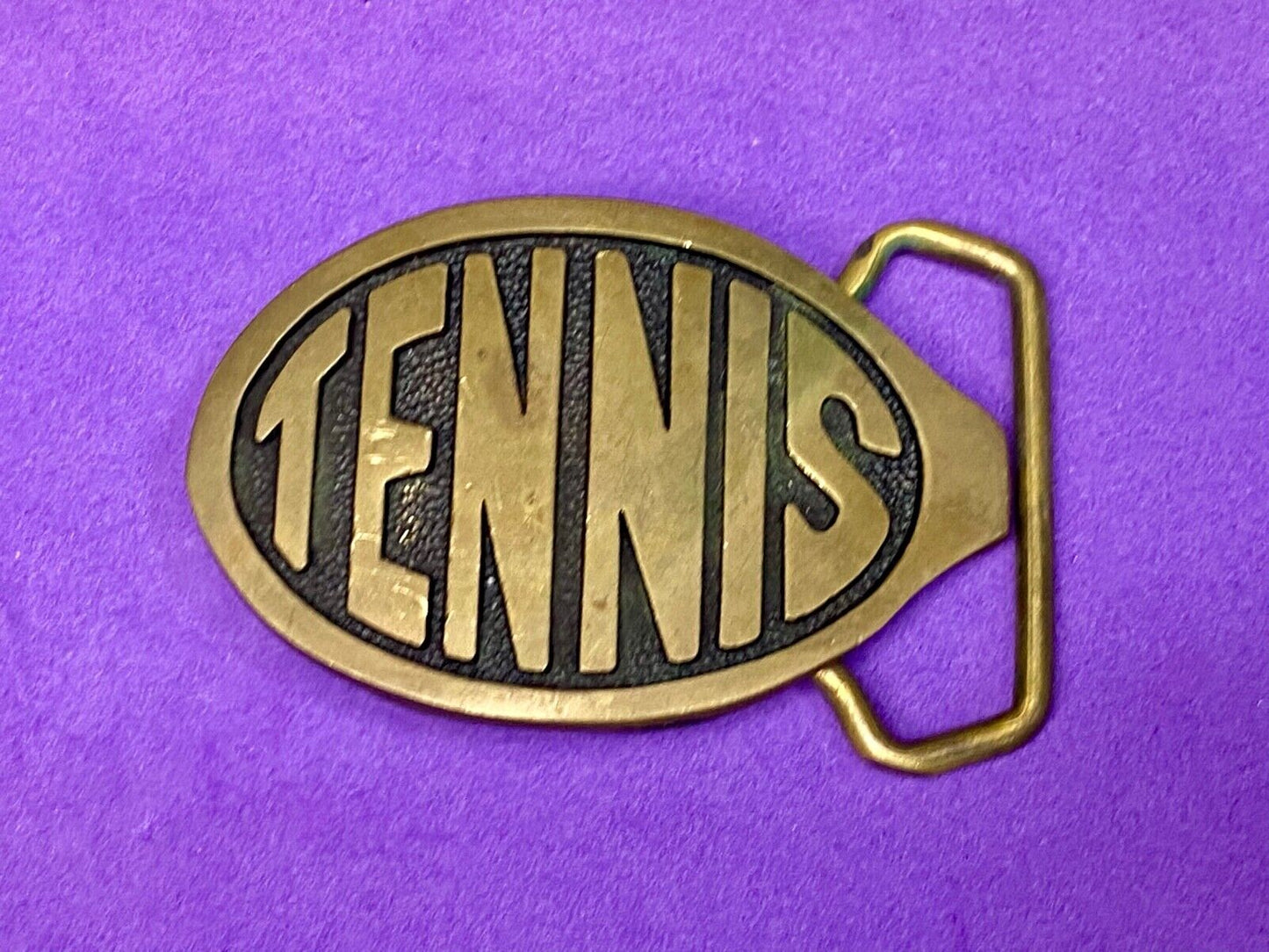 Tennis Racquet Racket Court Net Tennis Ball Vintage Solid Brass Belt Buckle Bts