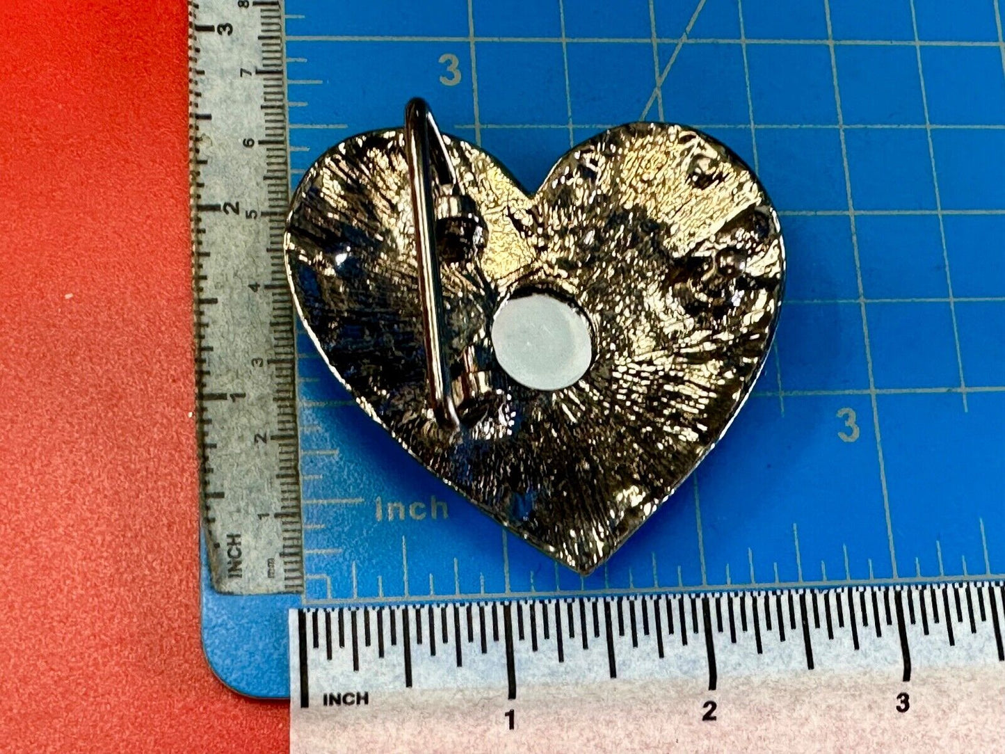Black Chunky HEART clear rhinestone boarder large Clear centerpiece belt buckle