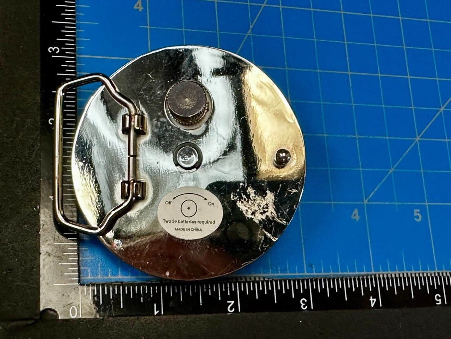 Tiger Lion's Head Figural Silver Tone Silver Color Belt Buckle - No batteries