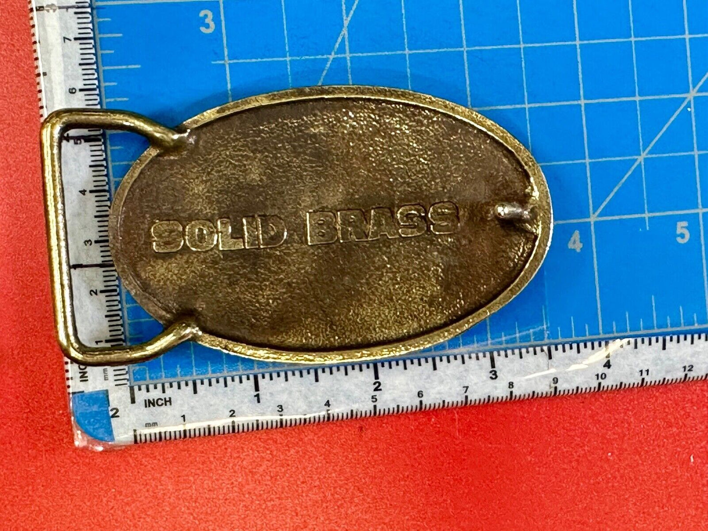 Vintage 75 BASSETT Furniture 1902 - 1977 solid brass belt buckle