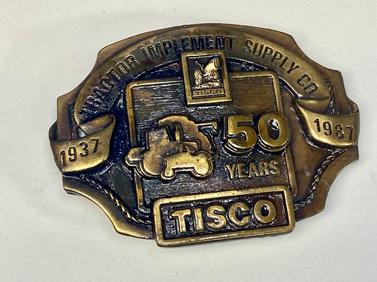 Tisco Tractor Implement Supply Agriculture Farm Farming. 50 Year Belt Buckle
