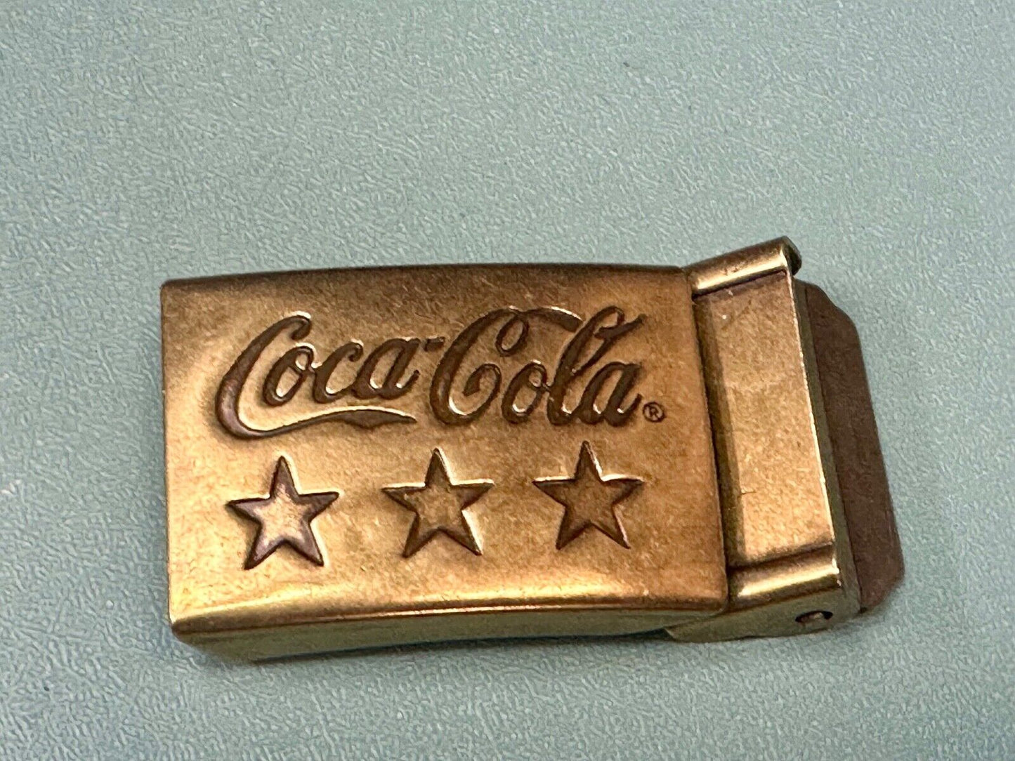 Three Stars - COCA-COLA SODA POP COLLECTORS VINTAGE BRASS TONE BELT BUCKLE