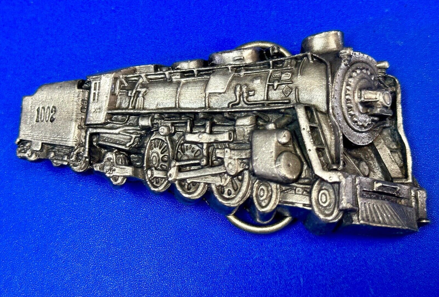 Train Rail Road Steam Engine RR vintage 1978 Bergamot Brass Works belt buckle