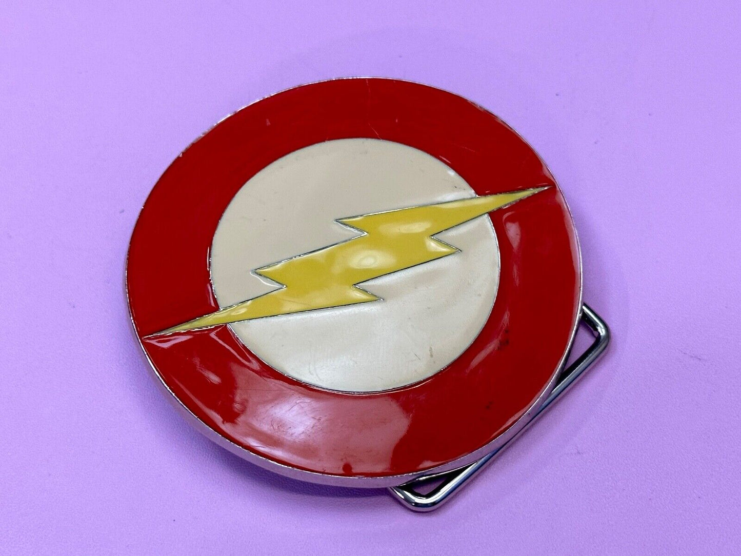 The Flash - Round Emblem Lightning Bolt Belt Buckle by DC Comics and GTO