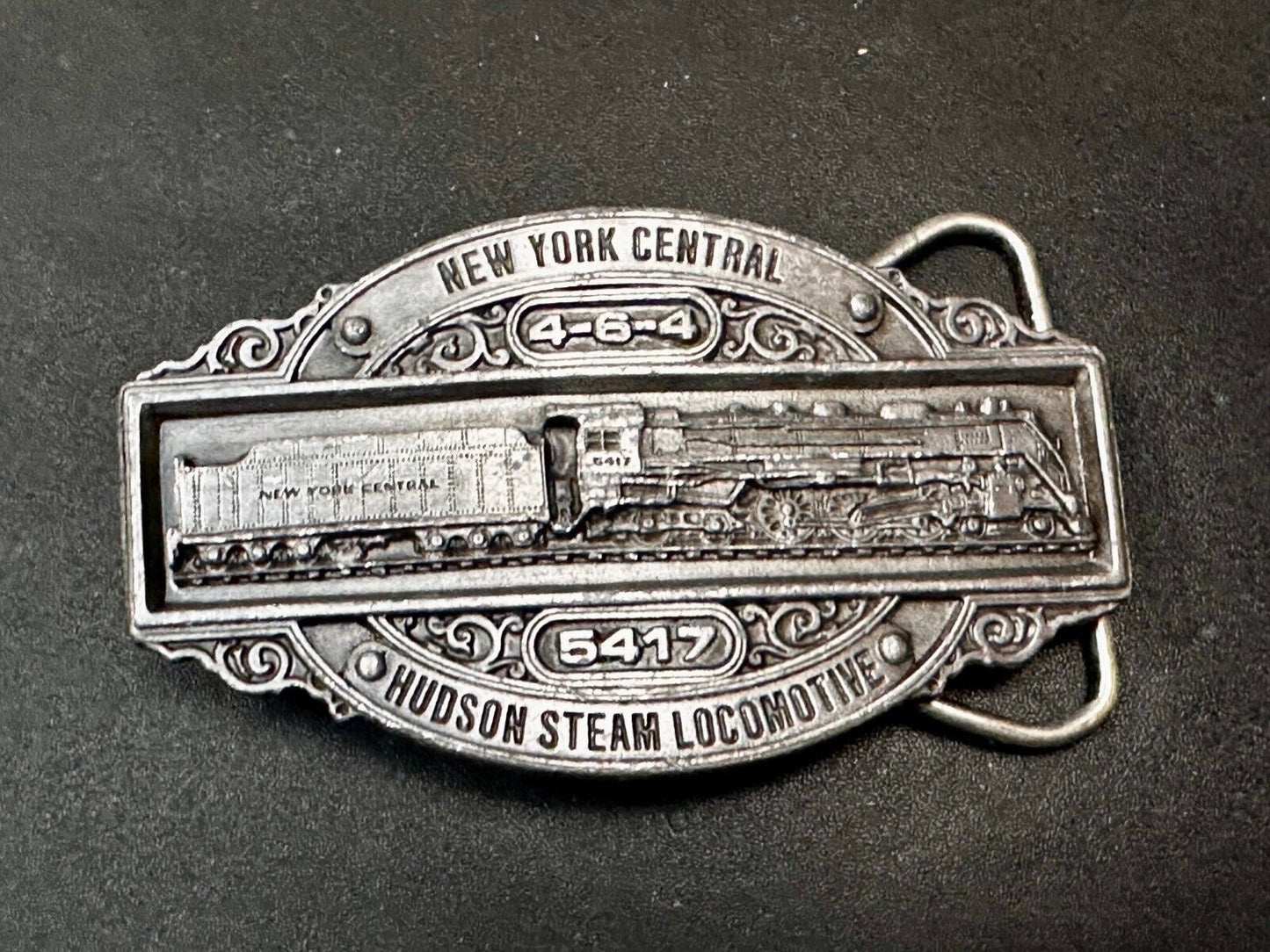 1985 New York Central Hudson Steam Locomotive belt buckle Bergamot Brass Works