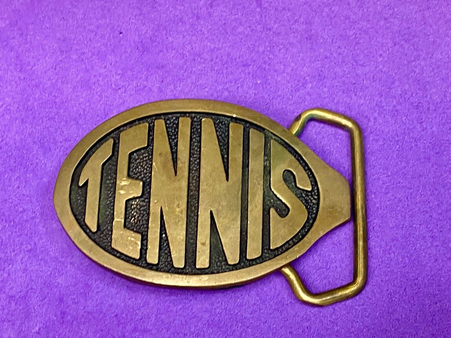 Tennis Racquet Racket Court Net Tennis Ball Vintage Solid Brass Belt Buckle Bts
