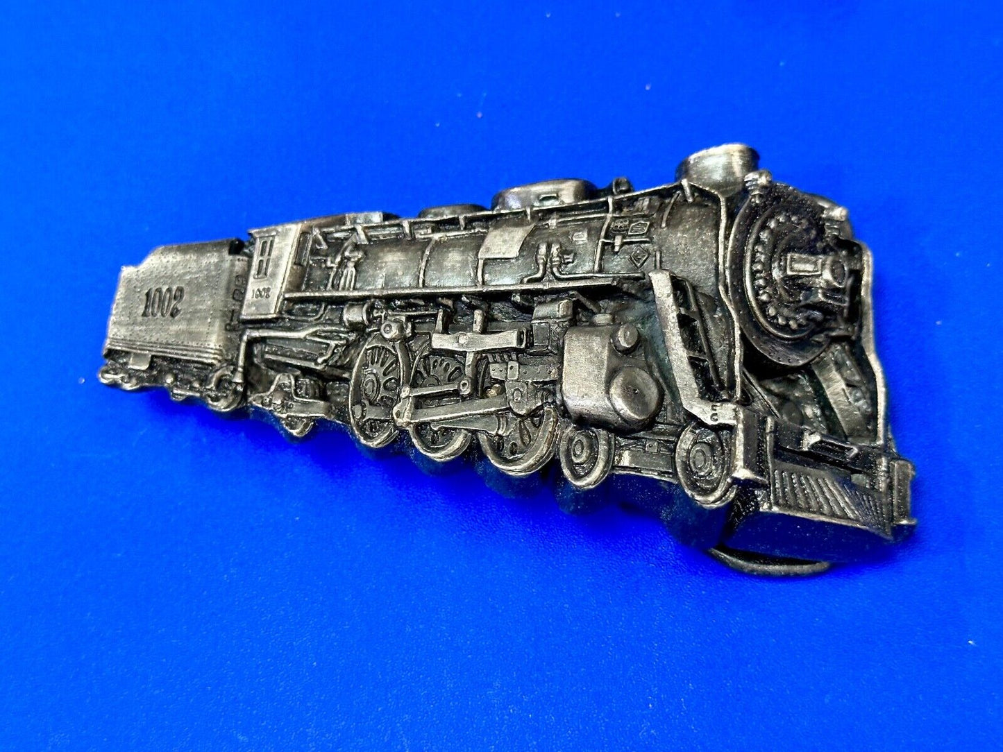 Vintage 1978 RR train Steam Engine Bergamot cutout belt buckle