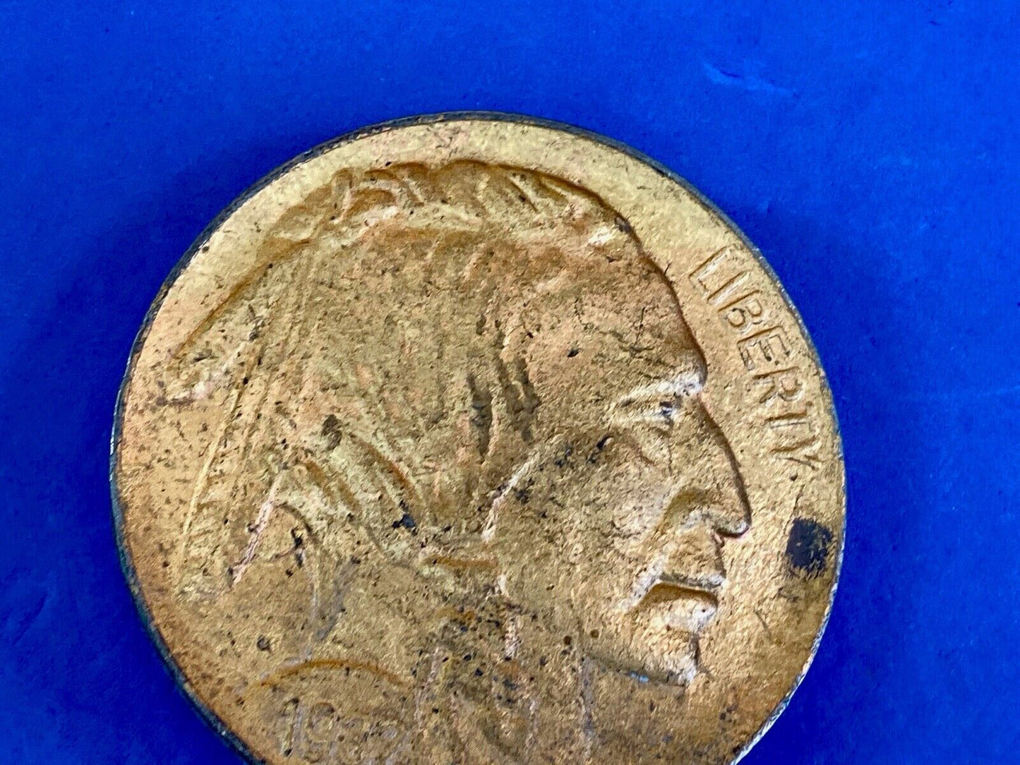 1976 Large Indian Head Penny Belt Buckle - Buffalo - Coin - Cent - Feather