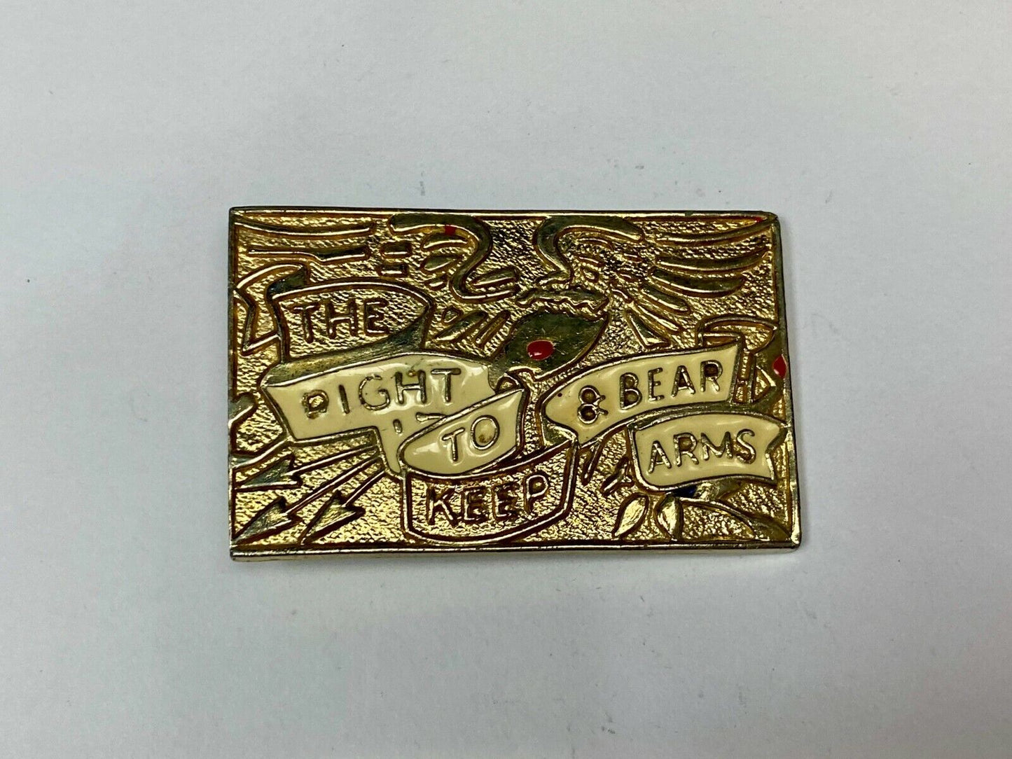 The Right To Keep And Bear Arms Gold Tone Second Amendment Belt Buckle