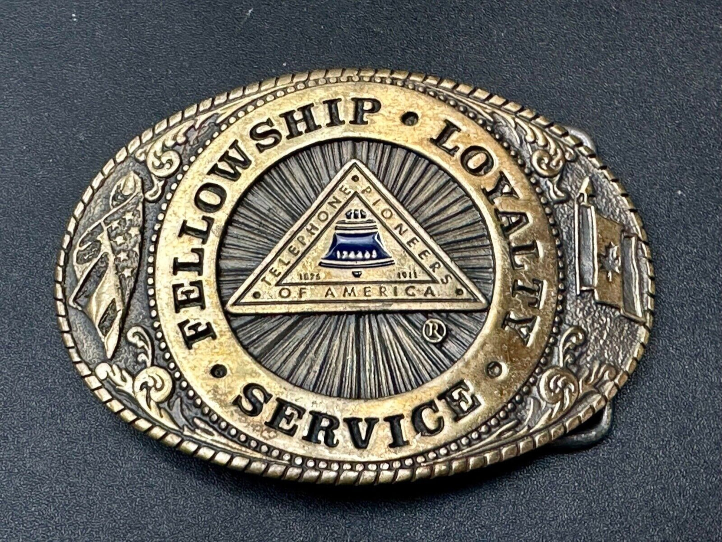 Telephone Pioneers of America TL&B Belt Buckle Fellowship Loyalty Service