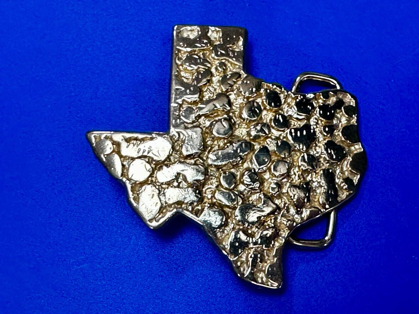 The Great State of Texas - Gold Color Cutout State Map Belt Buckle