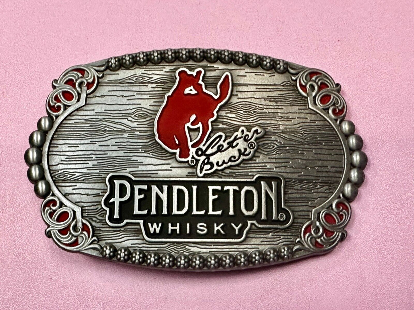 2023 Pendleton whiskey Let'er Buck Rodeo Cowboy Montana Silversmiths Belt Buckle
