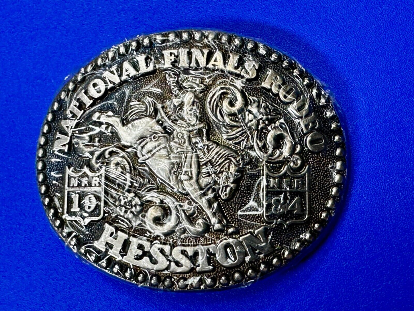 1984 Hesston National Finals Rodeo NFR Cowboys Youth Size NOS Belt Buckle