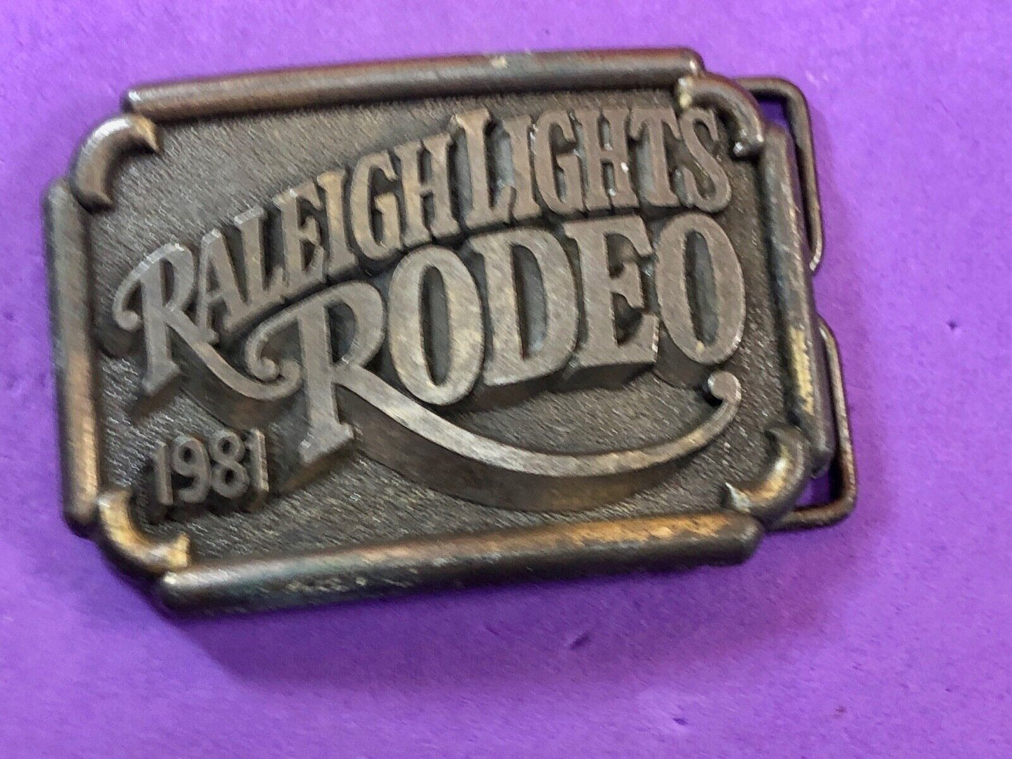 BELT BUCKLE, " RALEIGH LIGHTS RODEO Cigarette company sponsored event