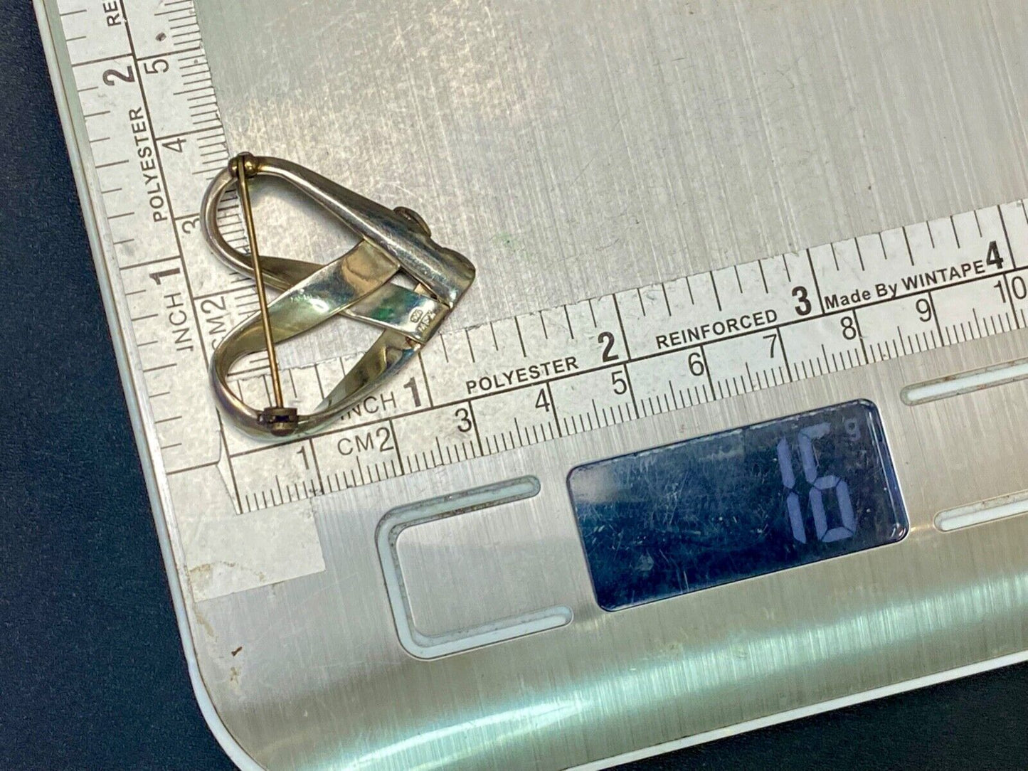 Vintage HEART Sterling Silver 925 vintage brooch pin marked M.F.Y