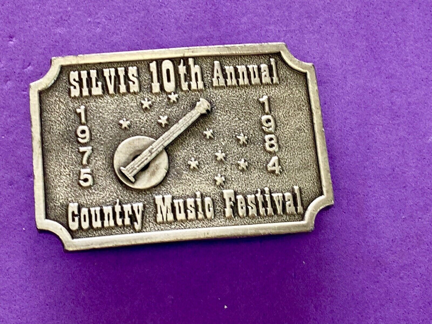 Vintage 1984 10th annual Country music festival SILVIS Illinois belt buckle