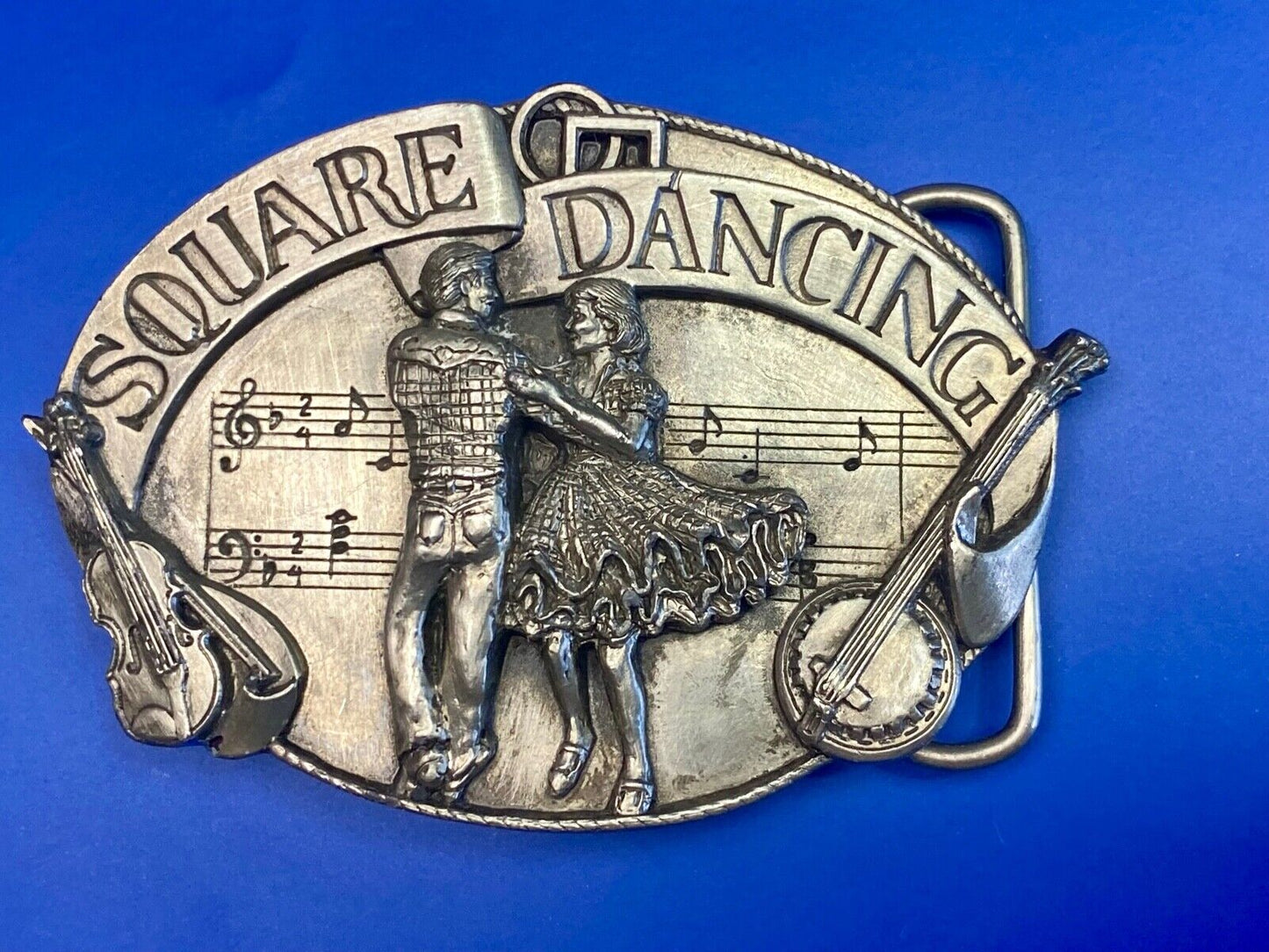 Vintage 1985 Western Country Line Square Dancing Belt Buckle By Siskiyou