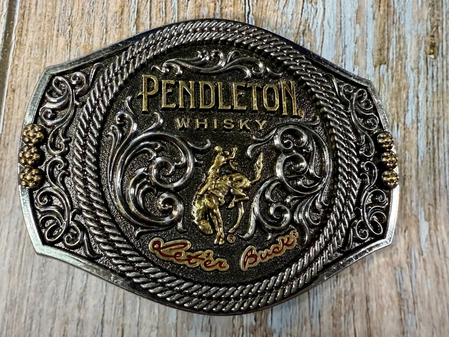2021 Pendleton Whiskey Let'er Buck Rodeo Cowboy Montana Silversmiths Belt Buckle