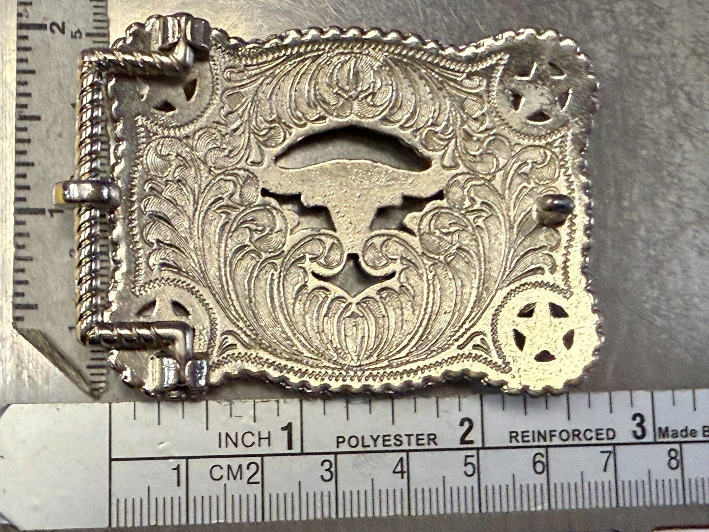 Texas Lonestar Longhorn Cow Bull Head Steer Silver Tone Cowgirls Belt Buckle