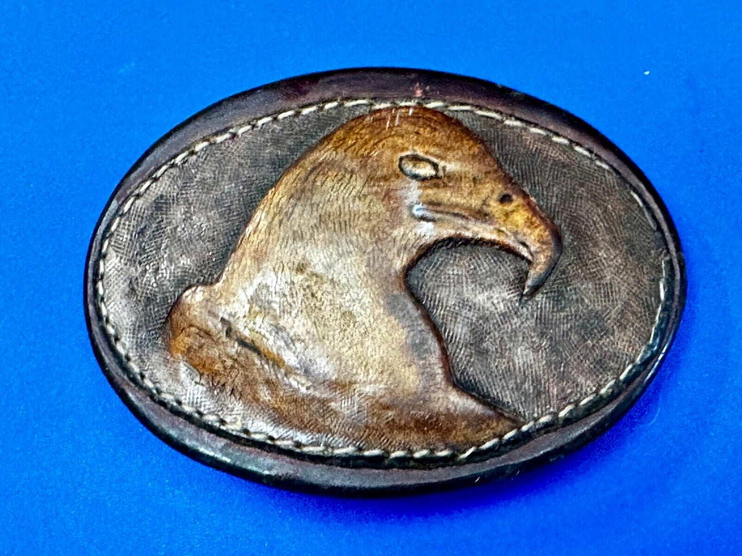 Artisan American Eagle Vintage Mixed Leather Belt Buckle