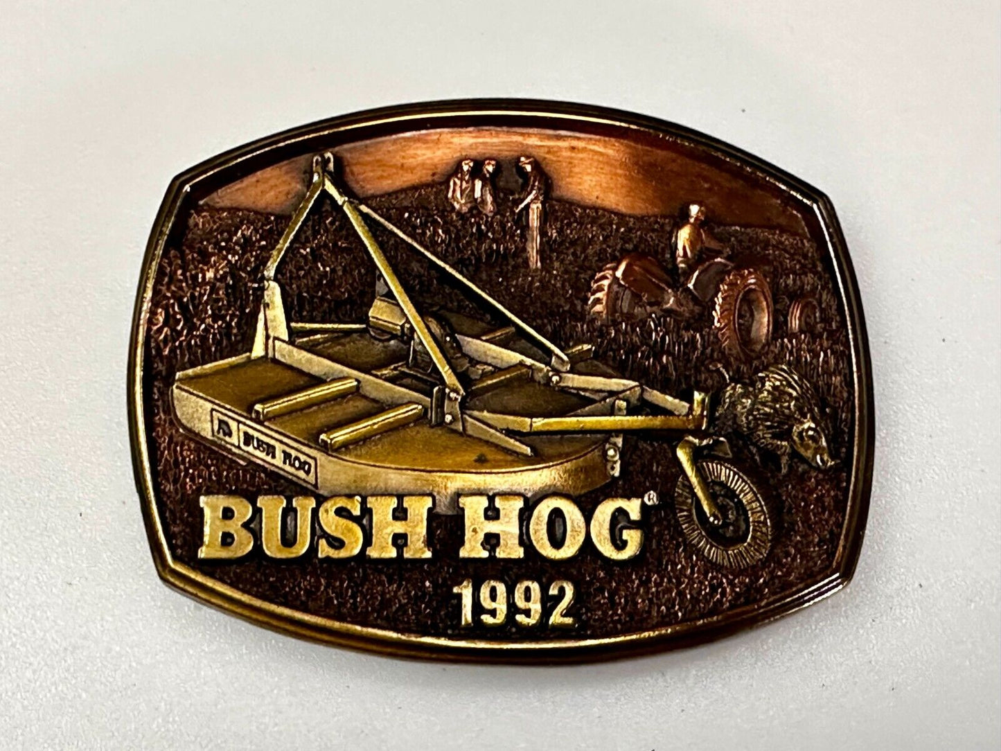 1992 Bush Hog The Legend Agriculture Machine Co. Commemorative Belt Buckle