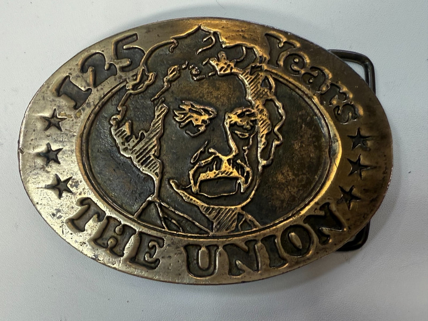 The Union American Civil War 125 Years Grant Clemens Twain Cal Metal Belt Buckle