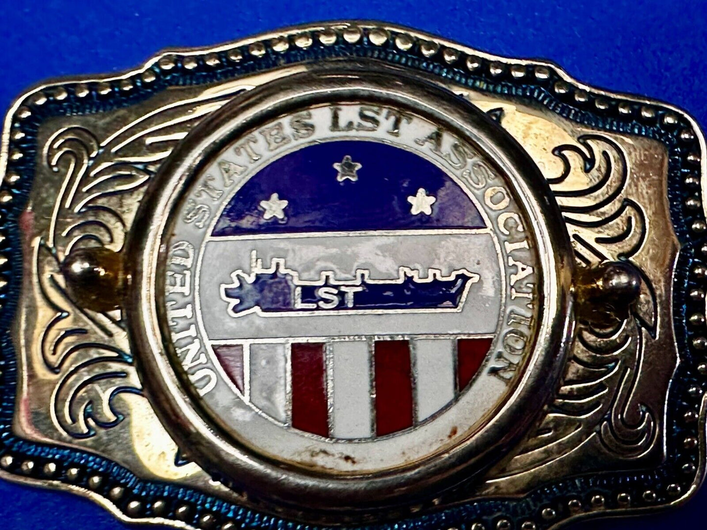 United States LST Association Insert for Coin or Stone Centerpiece Belt Buckle