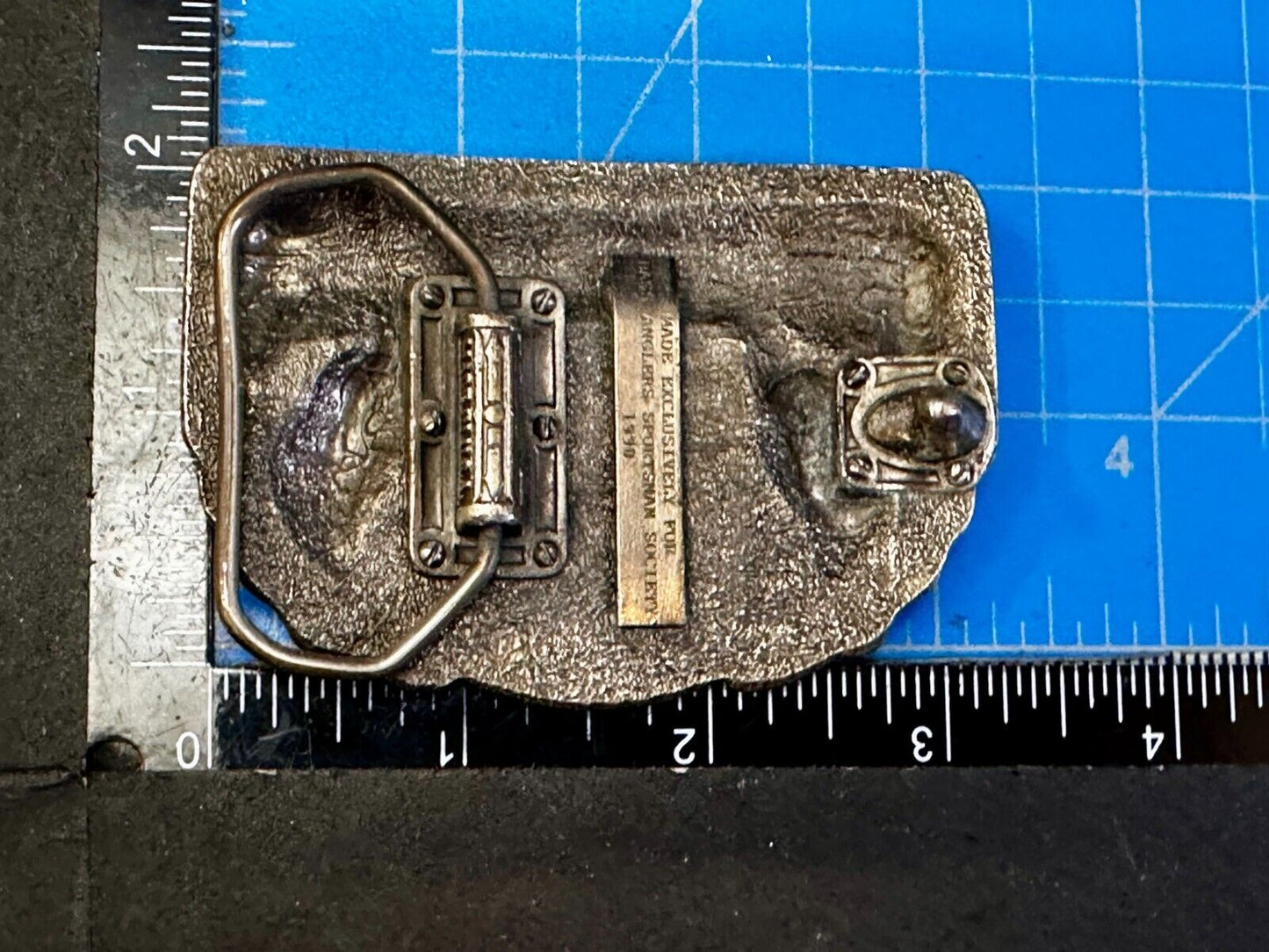 1990 Bass Anglers Sportsman Society Club Great American Fishing Belt Buckle