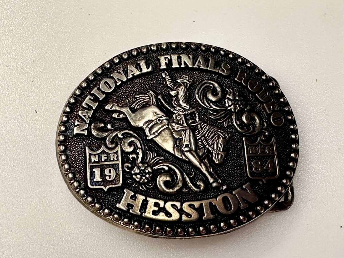 1984 Hesston NFR National Finals Rodeo YOUTH SIZE Western Collectors Belt Buckle