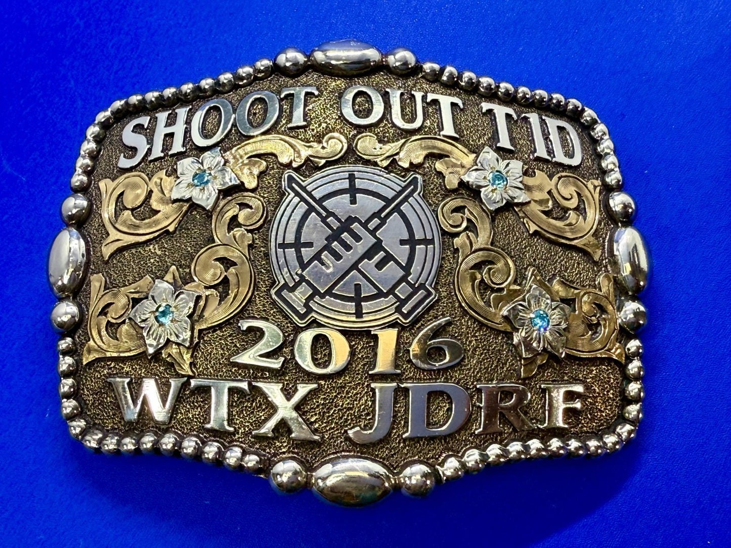 2016 WTX JDRF Budweiser Shootout NASCAR Trophy Molly's Custom Silver Belt Buckle