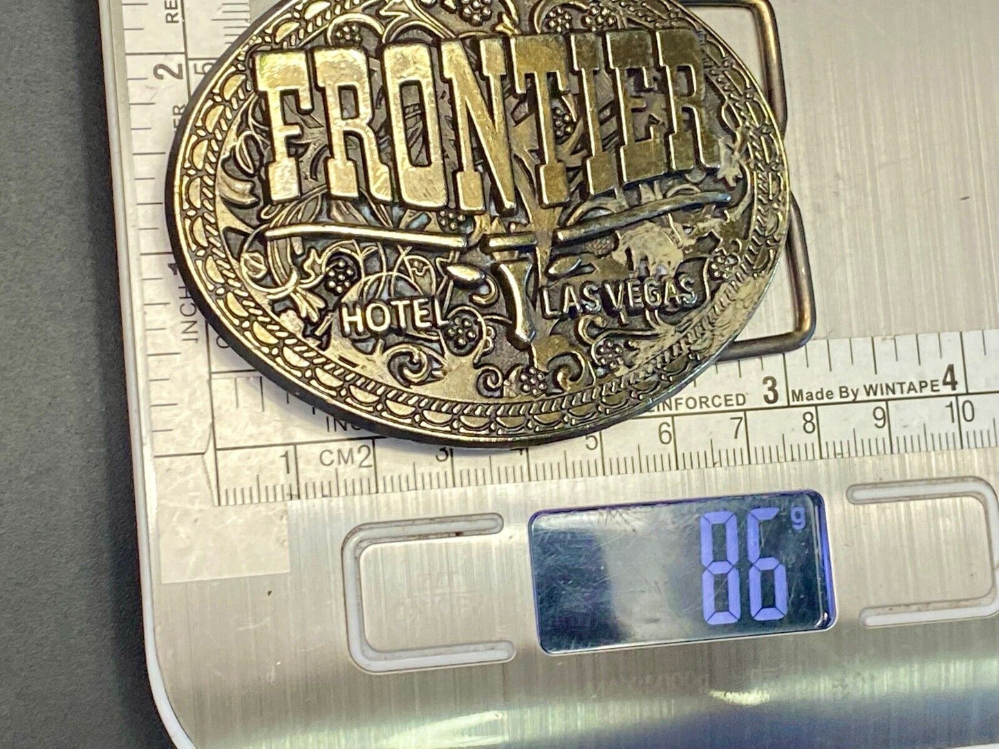 Vintage 80'S Las Vegas "Frontier" Hotel / Casino Western Promotional Belt Buckle